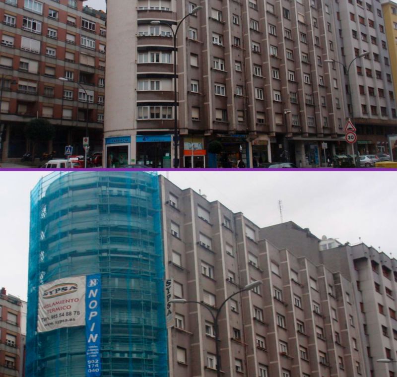 Rehabilitación de fachada en Avenida San Agustín, 1 (Avilés)   Antes