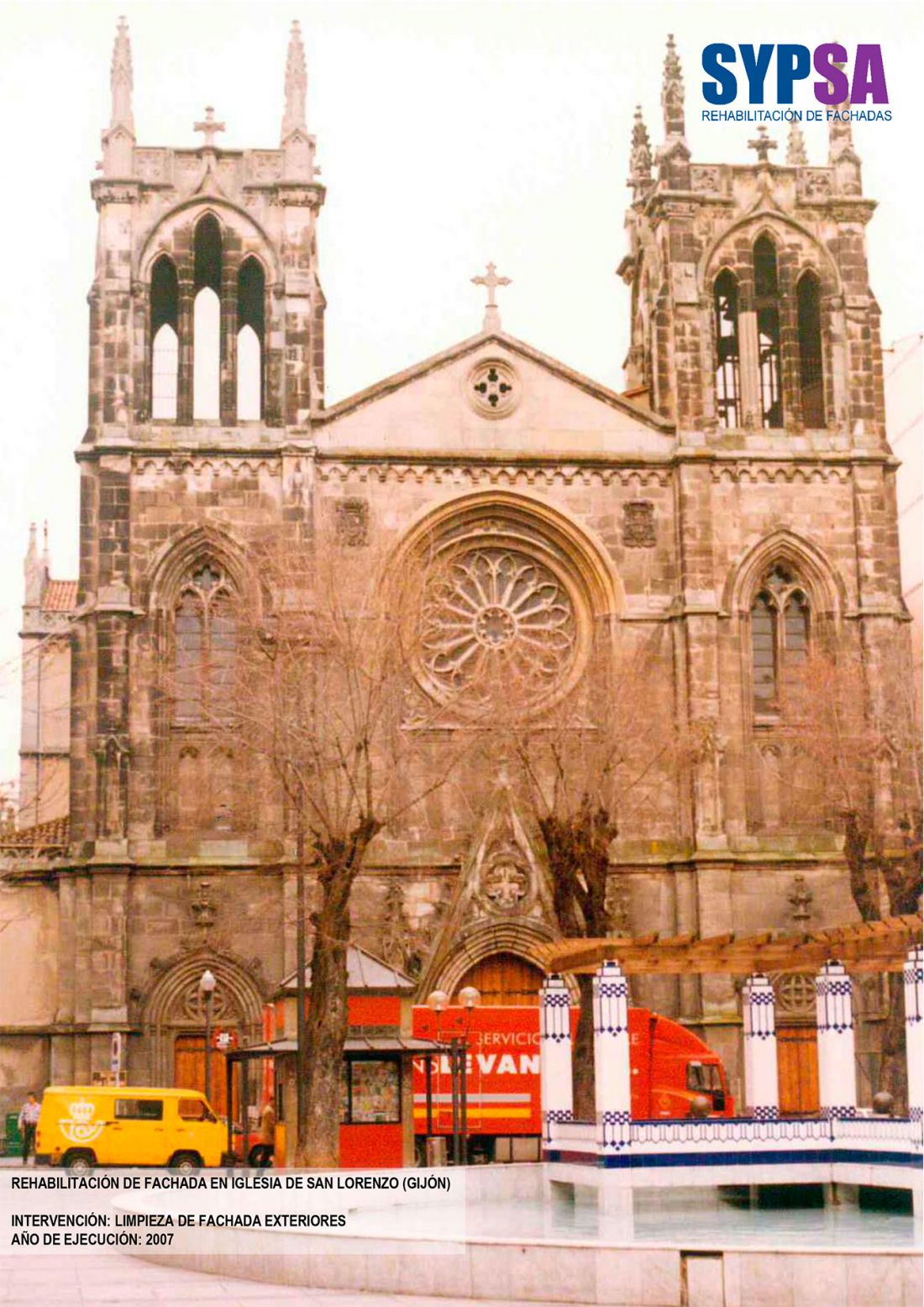 Rehabilitación de la fachada en Iglesia de San Lorenzo (Gijón)   Antes