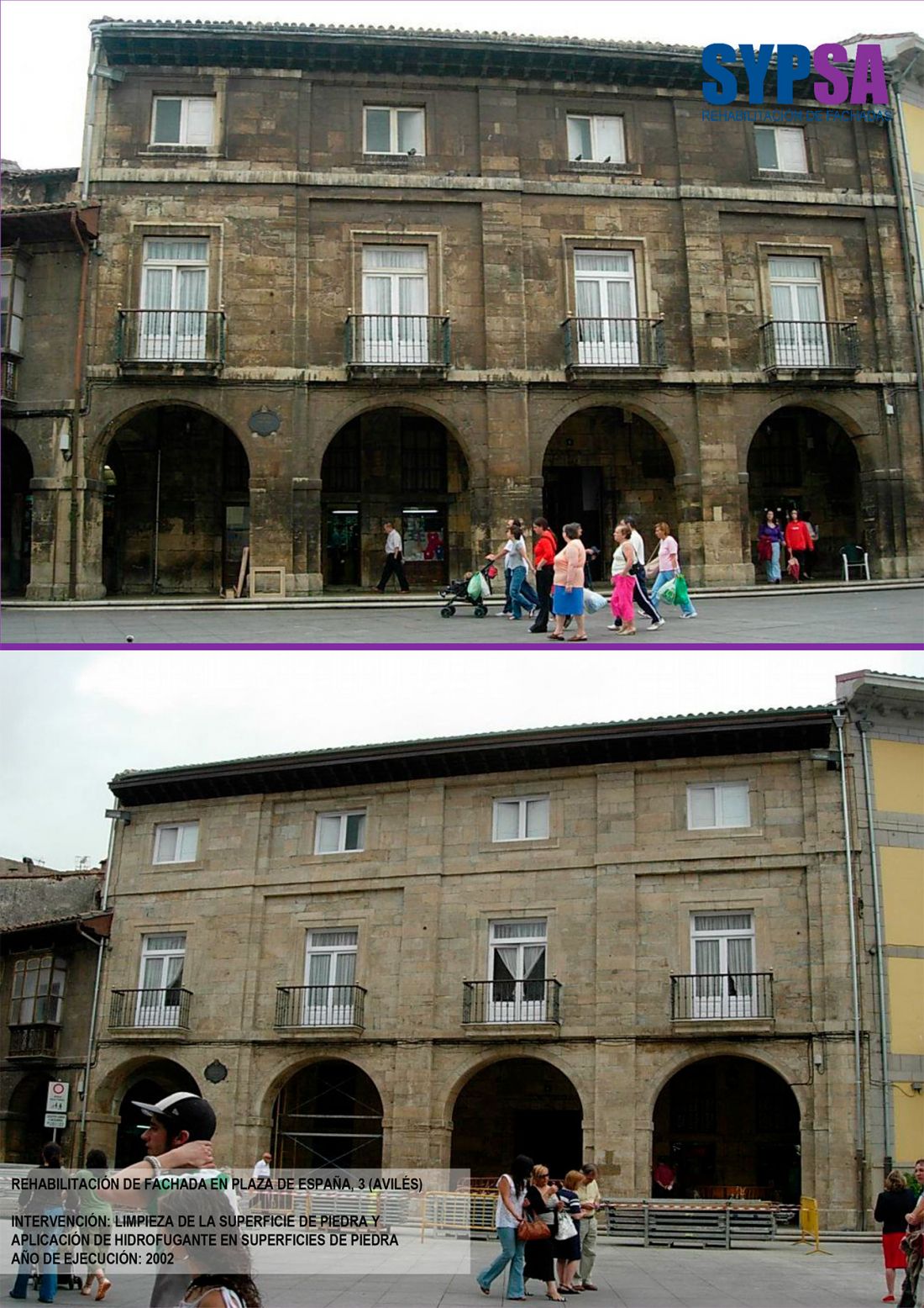 Rehabilitación de la fachada en Plaza de España, 3 (Avilés)