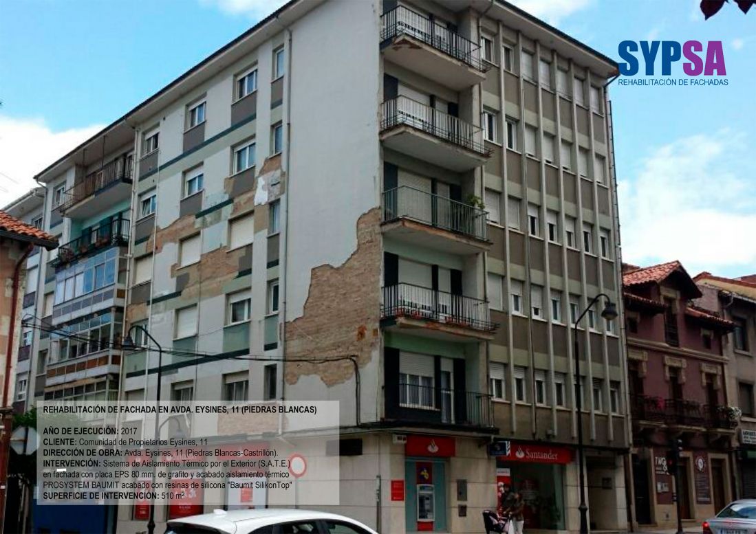 Rehabilitación de fachada en Avda Eysines, 11 (Piedras Blancas)   Antes