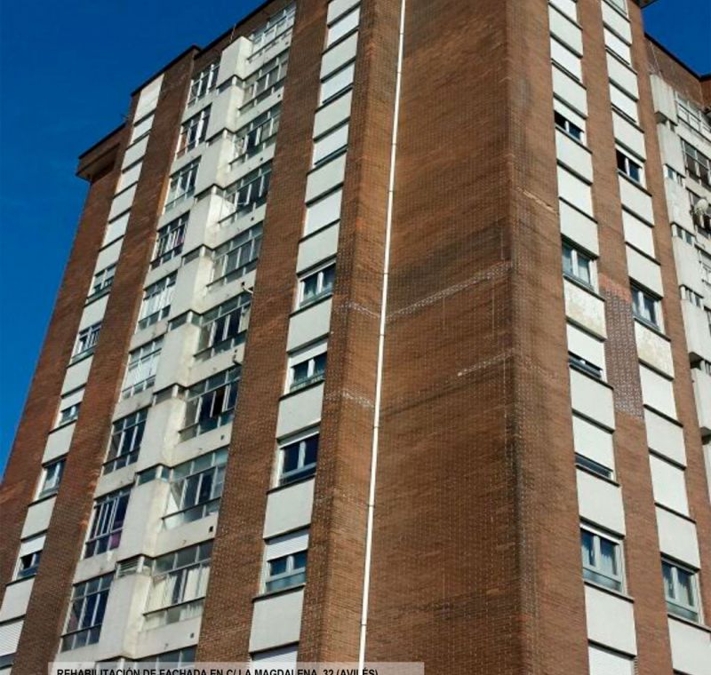 Rehabilitación de fachada en C/ La Magdalena, 32 (Avilés)   Antes